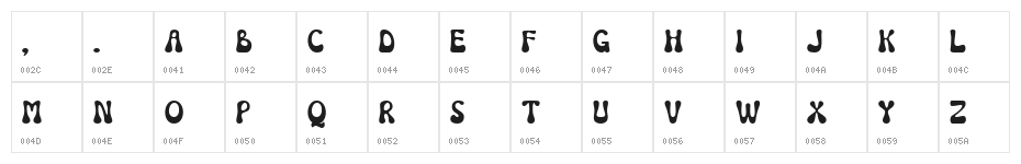 Mondice Regular Character Map