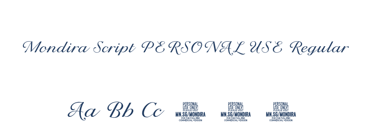 Mondira Script PERSONAL USE Regular Font Preview