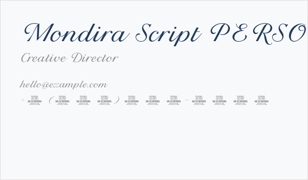 Mondira Script PERSONAL USE Regular Business Card
