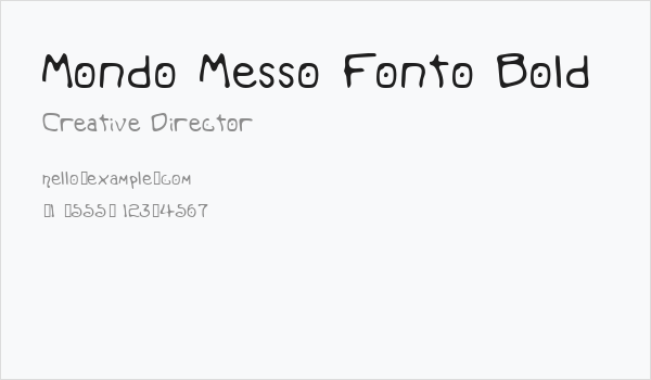 Mondo Messo Fonto Bold Business Card