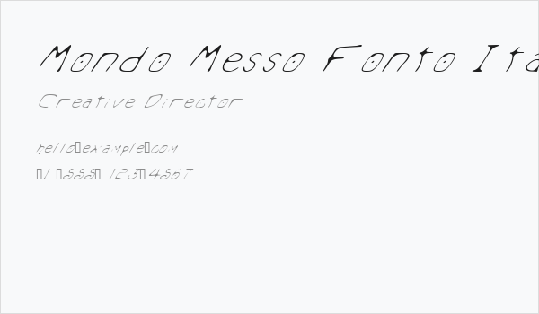 Mondo Messo Fonto Italic Business Card