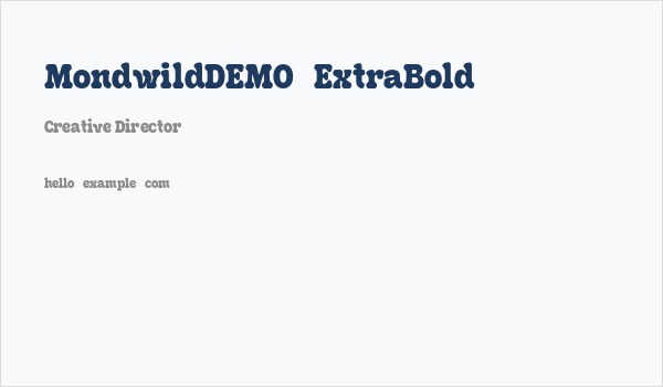 MondwildDEMO-ExtraBold Business Card
