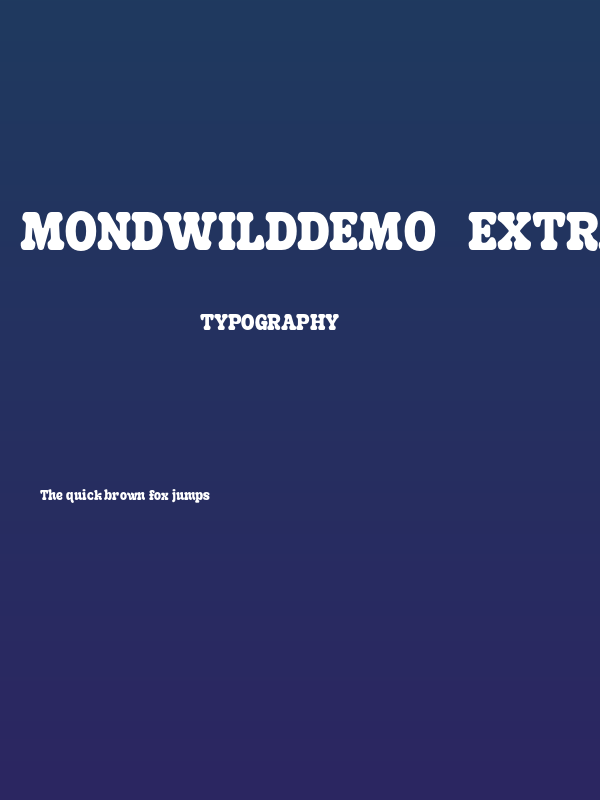 MondwildDEMO-ExtraBold Poster