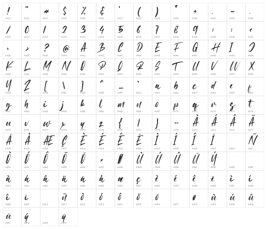 Monera Calm Character Map