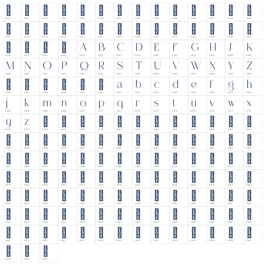 Monexa Demo Regular Character Map