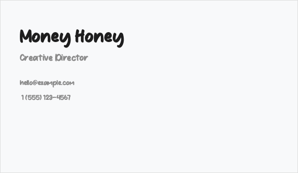 Money Honey Business Card
