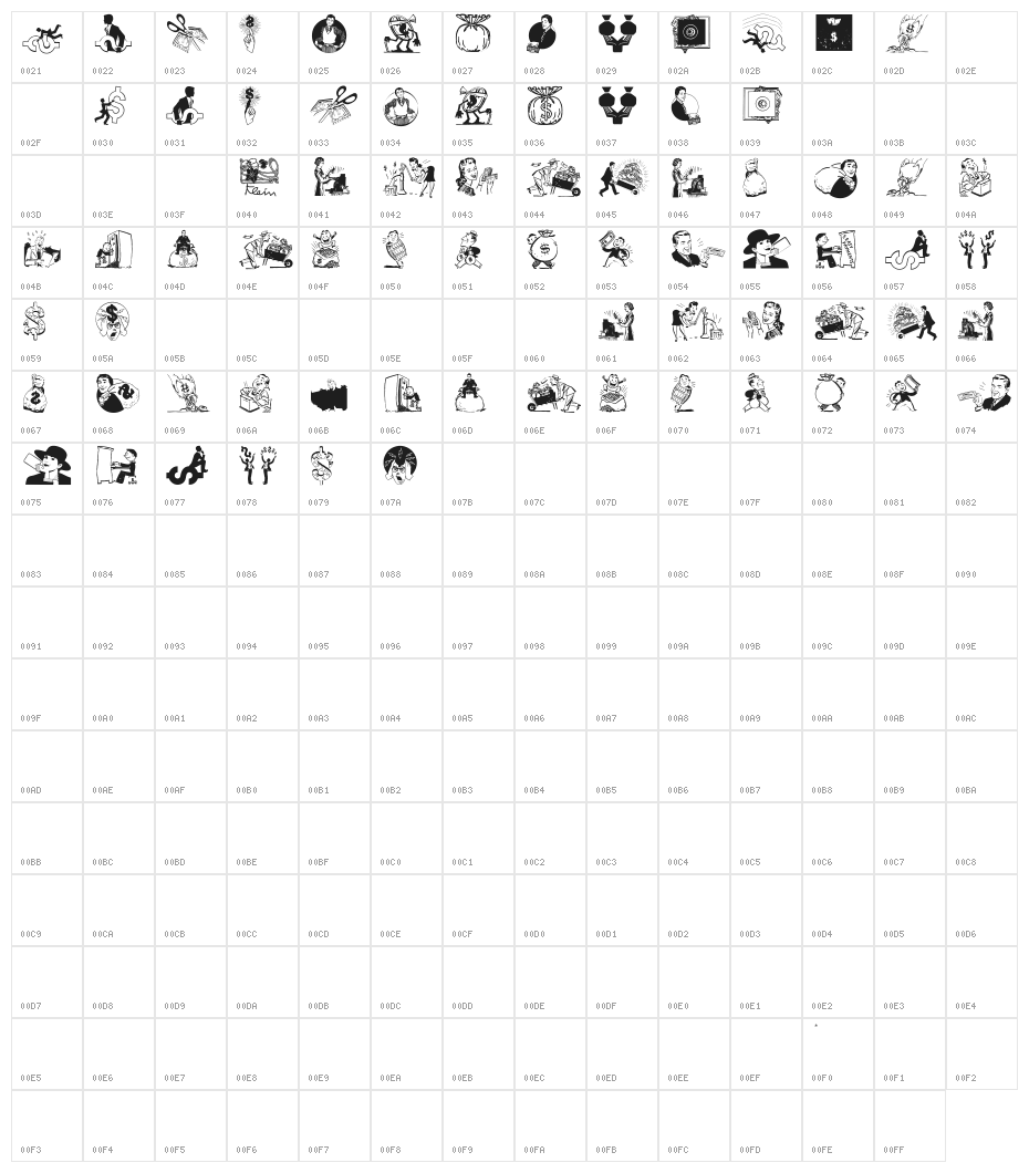 Moneymoney Character Map