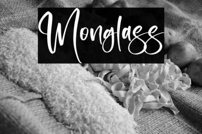 Monglass Caratteri examples