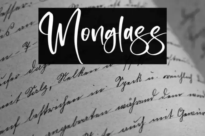 Monglass Caratteri examples