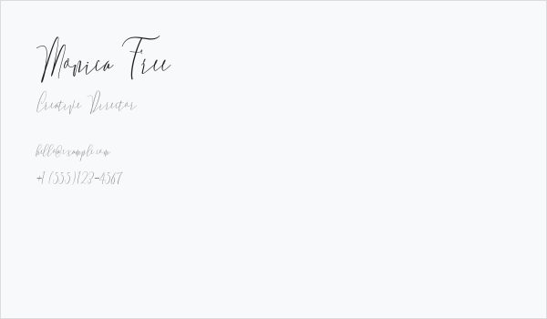 Monica Free Business Card