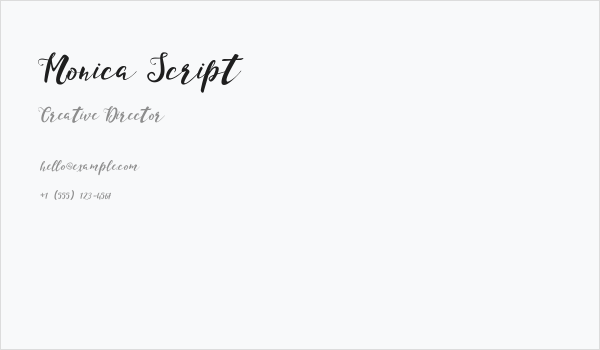 Monica Script Business Card