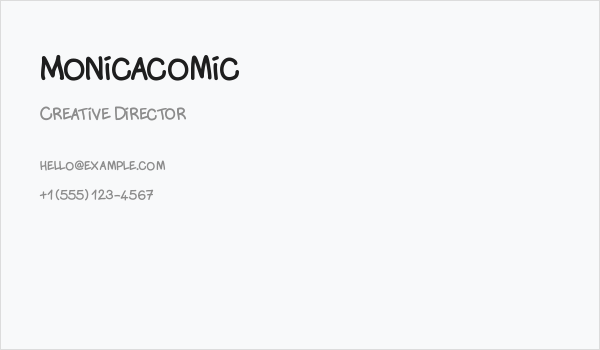 Monicacomic Business Card