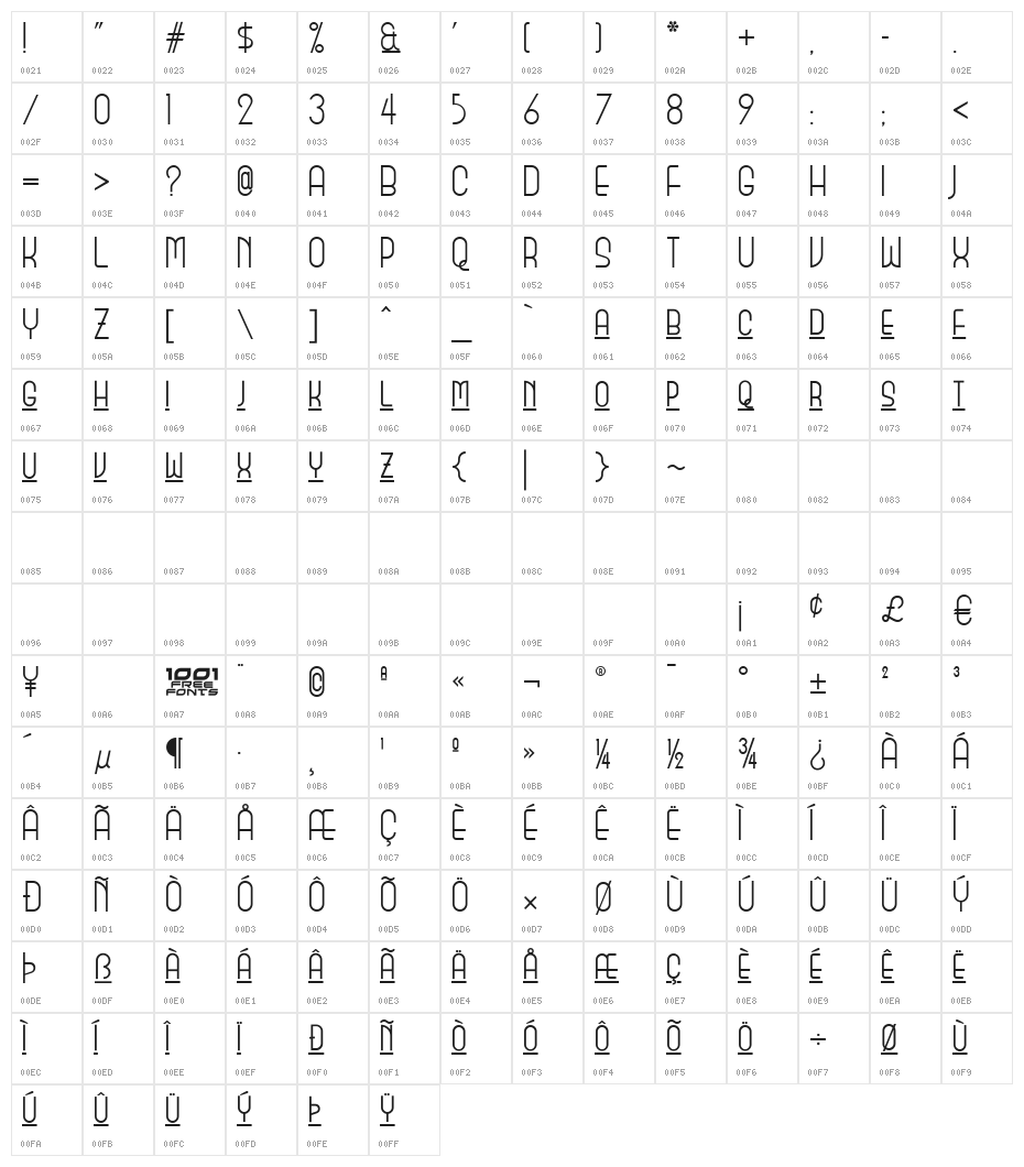 Monicas Salon NF Character Map