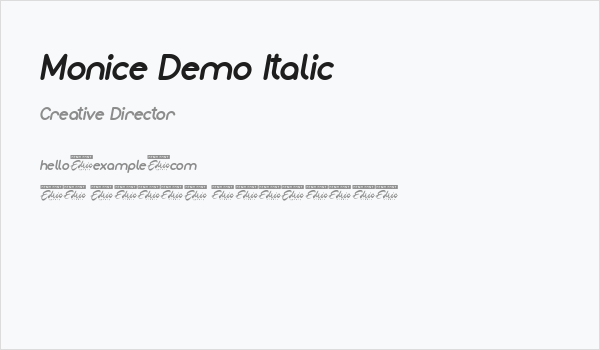 Monice Demo Italic Business Card