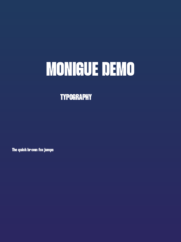 Monigue DEMO Poster