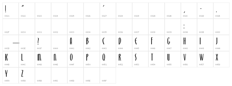 Monika Bold Character Map