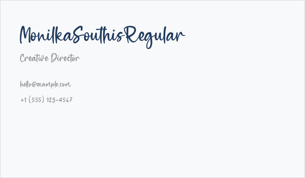 MonilkaSouthisRegular Business Card