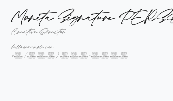 Monita Signature PERSONAL USE Bold Italic Business Card