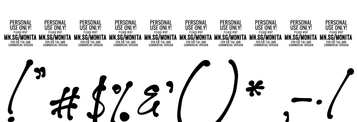 Monita Signature PERSONAL USE Bold Font OTHER CHARS