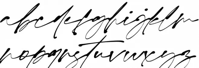 Monita Signature PERSONAL USE Regular Italic Caratteri MINUSCOLO
