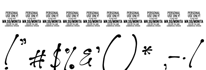 Monita Signature PERSONAL USE Regular Font OTHER CHARS