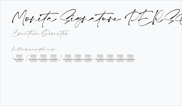 Monita Signature PERSONAL USE Regular Business Card