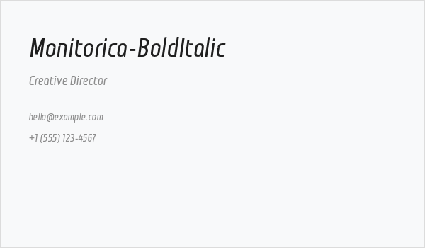 Monitorica-BoldItalic Business Card