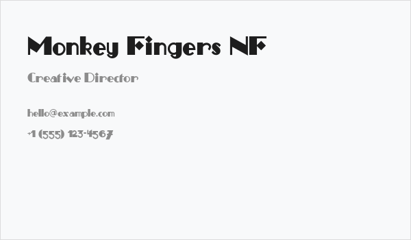 Monkey Fingers NF Business Card