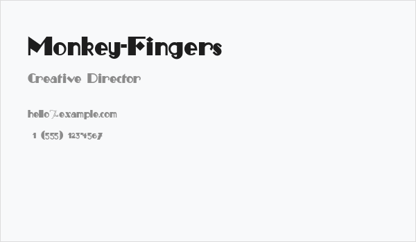 Monkey-Fingers Business Card