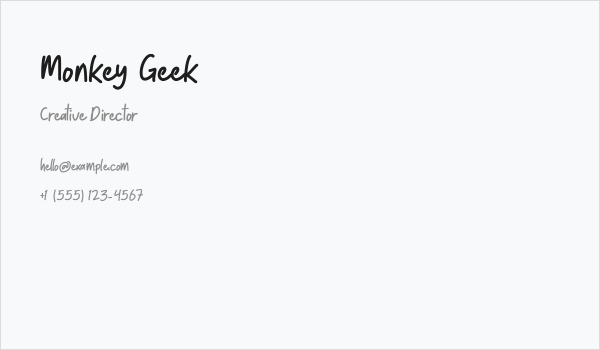 Monkey Geek Business Card