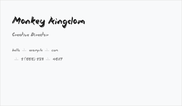 Monkey Kingdom Business Card