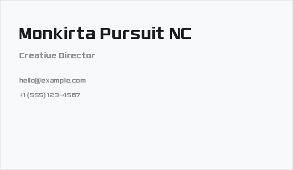 Monkirta Pursuit NC Business Card
