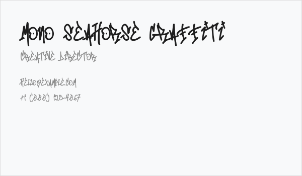 Mono Seahorse Graffiti Business Card