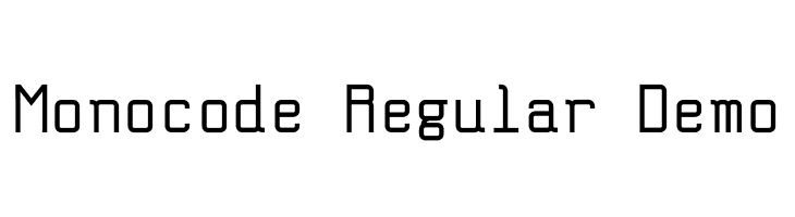 Monocode Regular Demo  नि: शुल्क फ़ॉन्ट्स डाउनलोड