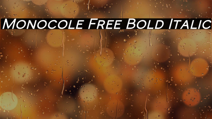 Monocole Free Bold Italic Example 2
