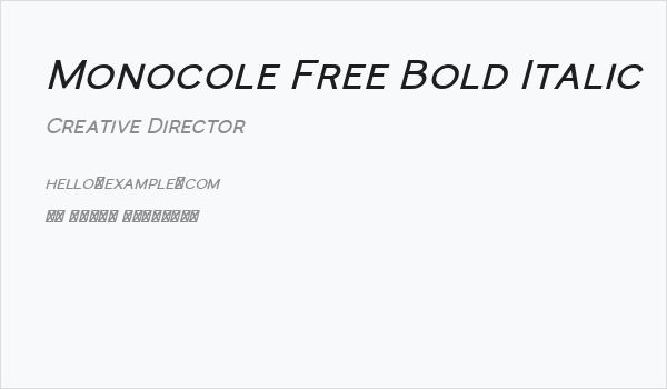 Monocole Free Bold Italic Business Card