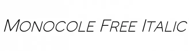 Monocole Free Italic  नि: शुल्क फ़ॉन्ट्स डाउनलोड
