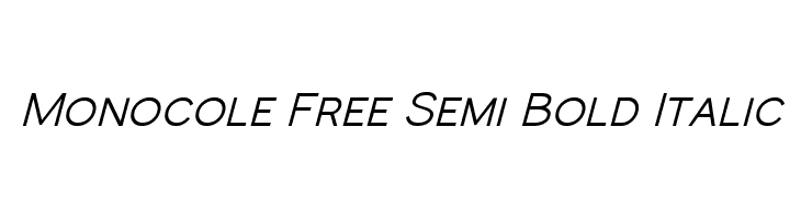 Monocole Free Semi Bold Italic  フリーフォントのダウンロード