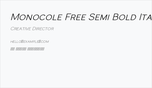 Monocole Free Semi Bold Italic Business Card