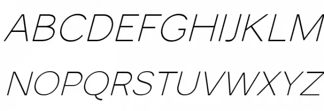 Monocole Free Thin Italic Caratteri MINUSCOLO