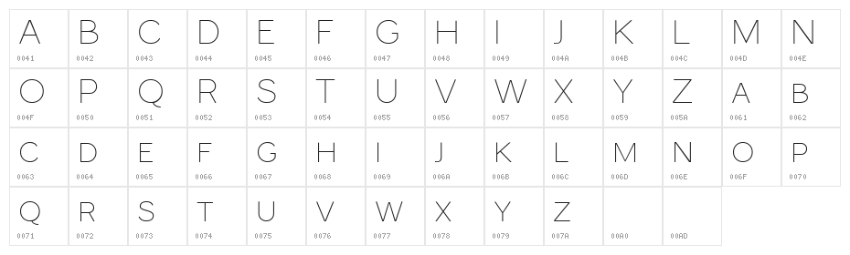 Monocole Free Thin Character Map