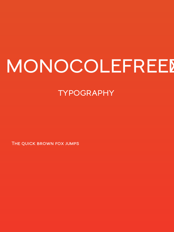 MonocoleFree-Bold Poster