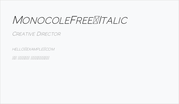 MonocoleFree-Italic Business Card