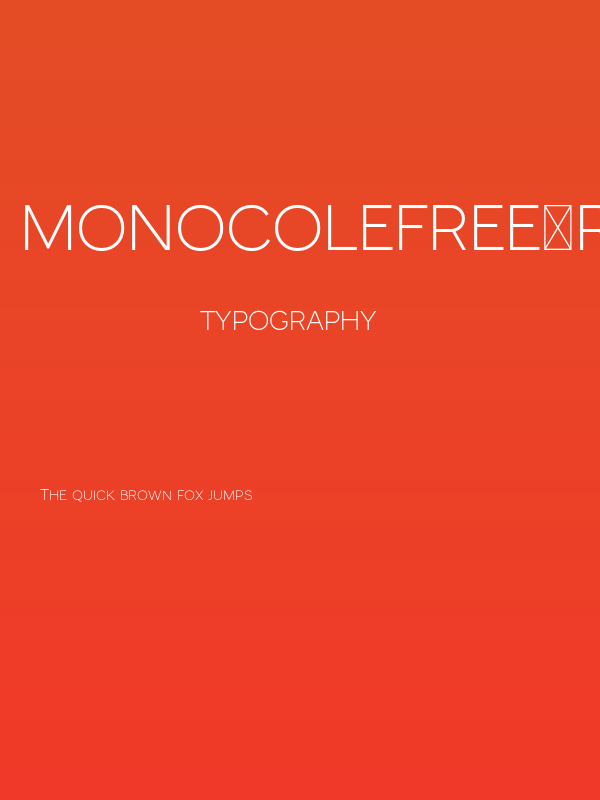 MonocoleFree-Regular Poster