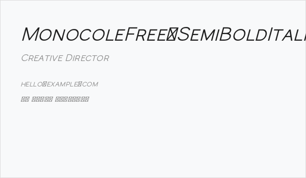 MonocoleFree-SemiBoldItalic Business Card