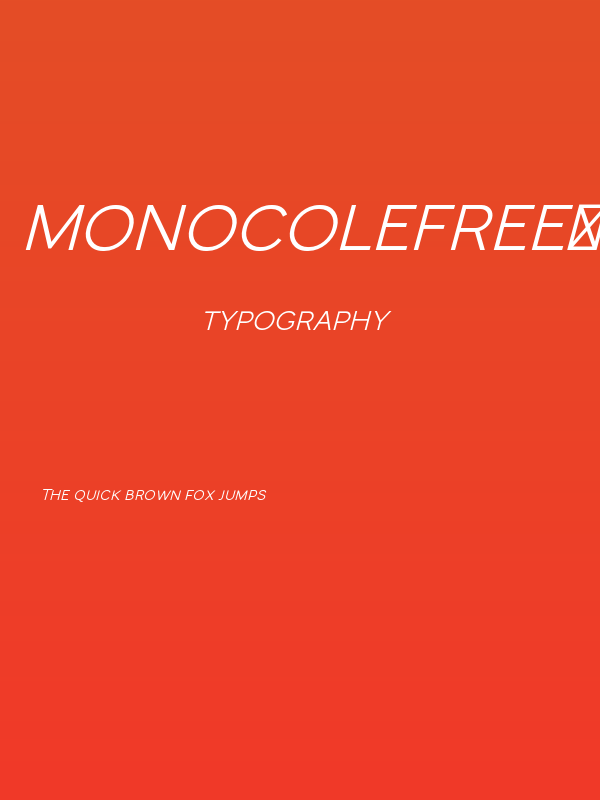 MonocoleFree-SemiBoldItalic Poster