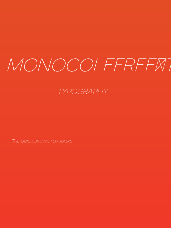MonocoleFree-ThinItalic Poster