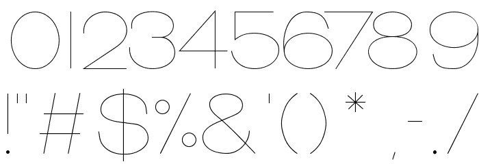 Monofred-UltraLight Font OTHER CHARS