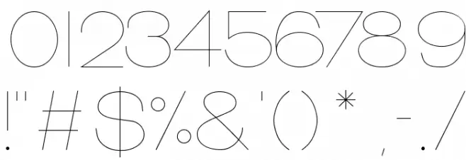 Monofred-UltraLight Font OTHER CHARS