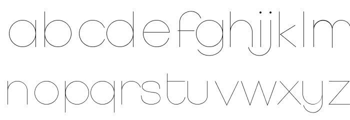 Monofred-UltraLight Font LOWERCASE